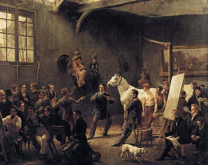 VERNET, Claude-Joseph The Artist's Studio Norge oil painting art